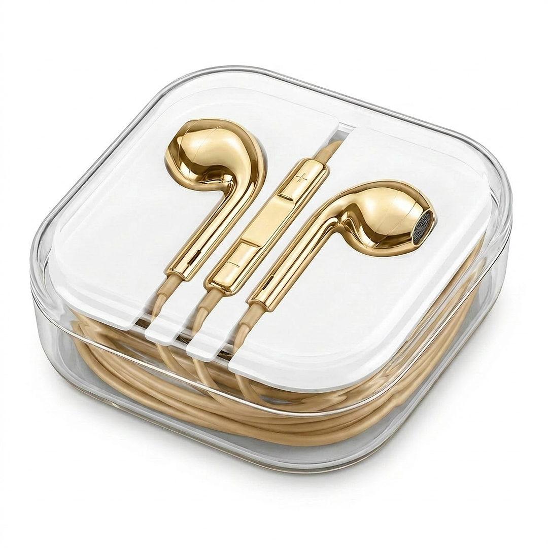 SILVR Buds — Gold, clear case included