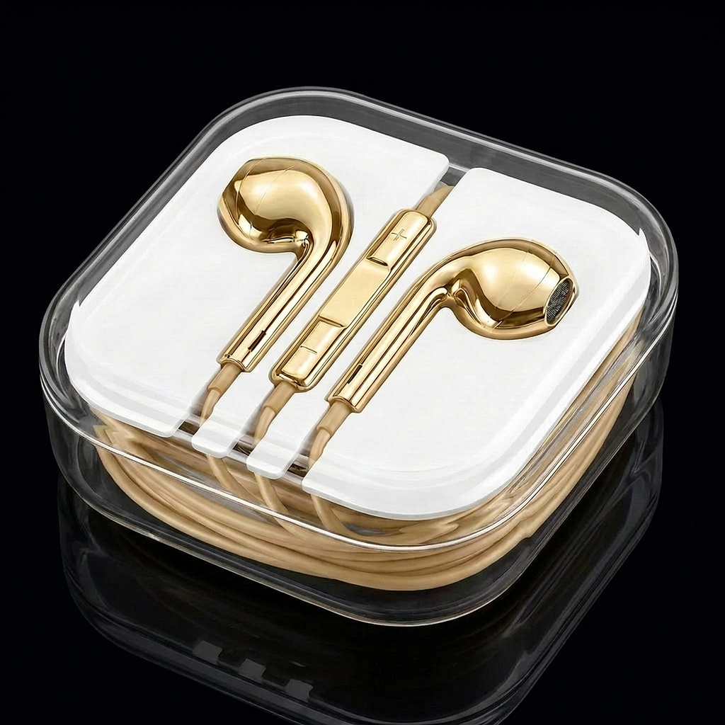 SILVR Buds — Gold, clear case included